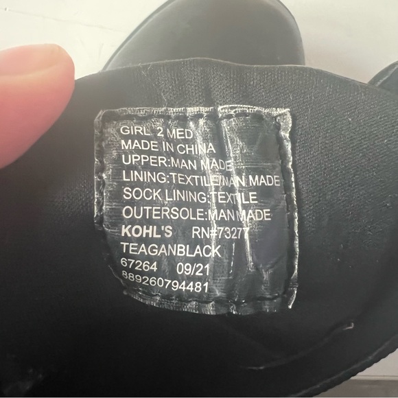 SO Teagan Girls' Combat Boots size 2 black zipper up the side, glittery laces - Picture 8 of 9